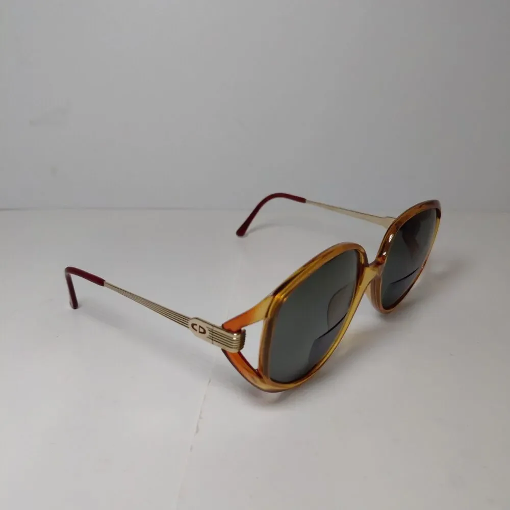 Vintage Christian Dior Amber & Gold Clear Oval Glasses Germany 2394 30 57 16 125